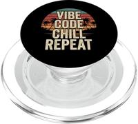 Vibe Code Chill Repeat Retro Tramonto Programmazione AI PopSockets PopGrip per MagSafe
