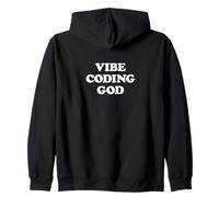 Vibe Coding God | Funny Software Developer Felpa con Cappuccio