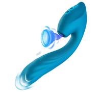 Vibratore multifunzionale impermeabile per punto G e stimolazione clitoridea (blu)