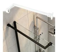 Vibeo Barra Stabilizzatrice per Box Doccia Barra di Supporto a L per Vetro Doccia, Asta Stabilizzatrice Fissa da Parete a Vetro in Acciaio Inox, Staffa di Supporto per Pannello Doccia