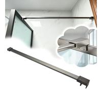 Vibeo Barra Stabilizzatrice per Box Doccia Braccio di Supporto per 5 mm Vetro con Cornice, Asta di Sostegno Parete-Vetro per Box Doccia, Stabilizzatore per Vetro con Morsetto Regolabile