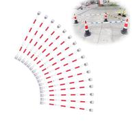 Vibeo Barre Retrattili per Coni Stradali Barre di Sicurezza Telescopiche, Pali di Prolunga in Plastica per Barriere Coniche Stradali, Asta di Collegamento Riflettente per Coni(Red And White,16pcs)