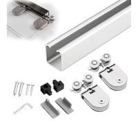 Vibeo Binario per Porta Scorrevole Binario per Porta in Alluminio con Morsetti per Vetro, Ferramenta per Porte Scorrevoli ad Alta Resistenza, Kit Binario Doccia Impermeabile(79in/200cm)