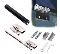 Vibeo Binario per Porta Scorrevole Binario Scorrevole con Chiusura Ammortizzata per Porta Doccia, Kit di Ferramenta per Porta a Scomparsa, Set di Binari per Porta dell'Armadio(Black,30in/75cm)