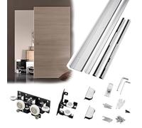 Vibeo Binario per Porta Scorrevole Ferramenta per Porte Scorrevoli a Scomparsa, Binario per Porta Scorrevole a Scomparsa da 80 a 130 cm, Kit Guida Porta Scorrevole a Scomparsa(35in/90cm)