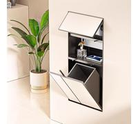 Vibeo Nicchia Doccia Incasso Mobiletto da Incasso per WC Resistente, Piastrellabile, Portarotolo in Metallo a Parete con Dispenser, Inserto Inche Multifunzione da Incasso