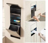 Vibeo Nicchia Doccia Incasso Porta Carta Igienica a Incasso Nascosto, Porta Carta Igienica Orizzontale con Cestino, Nicchia Portarotolo Impermeabile da Parete per Bagno