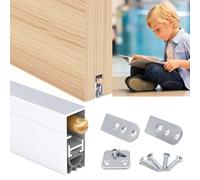 Vibeo Paraspifferi Sottoporta Automatico Guarnizione Automatica Acustica a U per Porte | Guarnizione Inferiore Metallica per Porte Dislivello di 14 mm, Paraspifferi a Scomparsa, Striscia Autoregolante Stretta