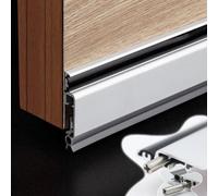 Vibeo Paraspifferi Sottoporta Automatico Guarnizione Sottoporta Autoregolante e Stretta | Alluminio Guarnizione Sottoporta, Guarnizione Automatica Inferiore Porta Argento, Montaggio a Superficie, Insonorizzante