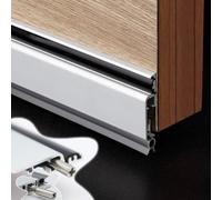 Vibeo Paraspifferi Sottoporta Automatico Guarnizione Sottoporta Autoregolante e Stretta | Alluminio Guarnizione Sottoporta, Guarnizione Automatica Inferiore Porta Argento, Montaggio a Superficie, Insonorizzante