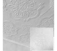 Vibeo Piastrelle Adesive Pannelli per Controsoffitto in Polistirolo Bianco 3D, Pannello Stereo da Staccare e Attaccare, Spesso 5 mm, Grande Paraschizzi Adesivo Ritagliabile(Style D,80 PCS)