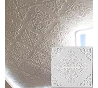 Vibeo Piastrelle Adesive Pannelli per Controsoffitto in Polistirolo Bianco 3D, Pannello Stereo da Staccare e Attaccare, Spesso 5 mm, Grande Paraschizzi Adesivo Ritagliabile(Style B,20 PCS)