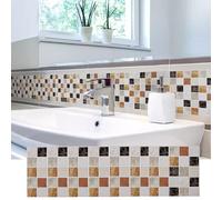 Vibeo Piastrelle Adesive Piastrelle a Mosaico in Marmo Staccabili e Attaccabili, Piccolo Paraschizzi Adesive 3D Impermeabili, Adesivo Murale Autoadesivo per Cucina e Bagno(Style B,40 PCS)