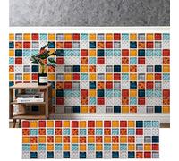 Vibeo Piastrelle Adesive Piastrelle a Mosaico in Marmo Staccabili e Attaccabili, Piccolo Paraschizzi Adesive 3D Impermeabili, Adesivo Murale Autoadesivo per Cucina e Bagno(Style F,30 PCS)