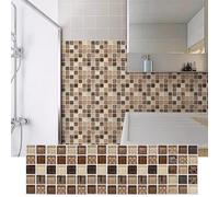 Vibeo Piastrelle Adesive Piastrelle a Mosaico in Marmo Staccabili e Attaccabili, Piccolo Paraschizzi Adesive 3D Impermeabili, Adesivo Murale Autoadesivo per Cucina e Bagno(Style E,70 PCS)