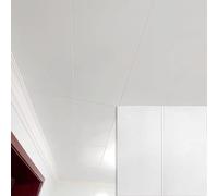 Vibeo Piastrelle Adesive Piastrelle Adesive 3D Stereoscopiche Bianche, Pannelli per Controsoffitto in Polistirolo con Colla Bianca, Paraschizzi Adesivo Grande e Leggero(Style D,50 PCS)