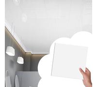 Vibeo Piastrelle Adesive Piastrelle Autoadesive in Tinta Unita per Soffitti Antiestetici, Carta da Parati Adesiva e Staccabile, Adesivo per Paraschizzi da Parete 30 x 30 cm(White A,100 PCS)