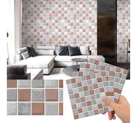 Vibeo Piastrelle Adesive Piastrelle Decorative a Mosaico Staccabili e Attaccabili, Paraschizzi Autoadesive Spesse 5 mm, Pannello Adesivo 3D Impermeabile per Soffitto/Parete(Style B,40 PCS)