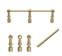 Vibeo Ringhiera per Mensola Ringhiera Decorativa in Ottone per Mensole, Barra per Mensole in Ottone Massiccio Dorato, Barre di Ribaltamento per Armadi, Librerie, Mobili(Style B,34in/86cm)