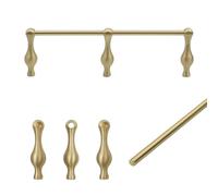 Vibeo Ringhiera per Mensola Ringhiera Decorativa in Ottone per Mensole, Barra per Mensole in Ottone Massiccio Dorato, Barre di Ribaltamento per Armadi, Librerie, Mobili(Style A,34in/86cm)