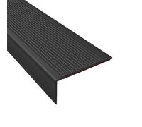 Vibeo Soglia di Dislivello Pavimento Strisce Adesive Antiscivolo per Gradini, Profilo per Gradini Larghi in PVC Flessibile, Protezione Angolare per Scale Interne ed Esterne(Black,W 7.6 cm(3"))