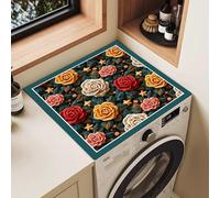 Vibeo Tappetino per Davanzale Tappetino Protettivo per Asciugatrice Floreale, Telo Assorbente per Lavatrice, Fodera Antiscivolo ad Asciugatura Rapida per Lavanderia(Style E,22x22in(56x56cm))