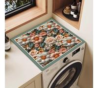 Vibeo Tappetino per Davanzale Tappetino Protettivo per Asciugatrice Floreale, Telo Assorbente per Lavatrice, Fodera Antiscivolo ad Asciugatura Rapida per Lavanderia(Style C,22x22in(56x56cm))