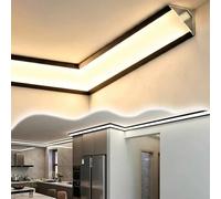 Vibeo Veletta LED Soffitto Cornice a LED con Canale in Alluminio a Scomparsa, Diffusore Lineare Decorativo per Binari Luminosi, Modanatura Illuminata per Soffitto e Parete(5.5m(18ft))