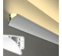 Vibeo Veletta LED Soffitto Cornice Decorativa a LED per Soffitto, Modanatura Decorativa in Alluminio per Illuminazione Indiretta, Binario per Illuminazione a Parete e Soffitto(1m(3.3ft))