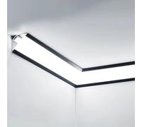 Vibeo Veletta LED Soffitto Illuminazione a LED per Cornici a Soffitto, Cornici Lineari per Illuminazione Indiretta, Cornici a LED in Alluminio con Copertura in Acrilico(Black,18m(59.1ft))