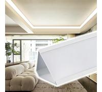 Vibeo Veletta LED Soffitto Plafoniera a LED ad Angolo Superiore in Alluminio, Cornice Luminosa Lineare per Illuminazione a Parete, Modanatura Decorativa Illuminata(White,18m(59.1ft))