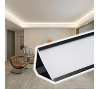 Vibeo Veletta LED Soffitto Plafoniera a LED ad Angolo Superiore in Alluminio, Cornice Luminosa Lineare per Illuminazione a Parete, Modanatura Decorativa Illuminata(Black,24.5m(80.4ft))