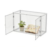 Vibeo Vetrinetta Espositiva Scatola in Acrilico Apribile con Maniglia, Teca Espositiva con Cerniere per Statuette, Vetrina Trasparente Antipolvere da 40, 50, 60, 70, 80 cm(80x35x25cm/31x14x10in)