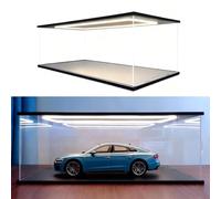 Vibeo Vetrinetta Espositiva Scatola in Acrilico Illuminata con Anta Scorrevole, Teca in Acrilico Trasparente da 10, 20, 25, 30, 40, 45 cm, Vetrina per Auto e Giocattoli(35x20x15cm/14x8x6in)