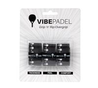 VIBEPADEL - Grip 'n' Rip Padel Overgrip - Overgrip Antiscivolo per Racchette da Paddle, Pickleball, Squash, Badminton - Confezione da 3 - Colori Multipli (Confezione da Paddle Nero e Bianco)