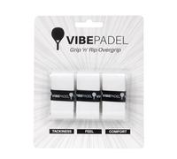 VIBEPADEL - Grip 'n' Rip Padel Overgrip - Overgrip Antiscivolo per Racchette da Paddle, Pickleball, Squash, Badminton - Confezione da 3 - Colori Multipli (Confezione Tutta Bianca)
