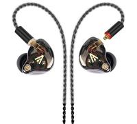 Vibes 202 - Auricolari in-ear Hi-Fi, con isolamento acustico, suono chiaro, bassi profondi e comodi da indossare, MMCX a 3,5 mm, cavo placcato argento, custodia per il trasporto