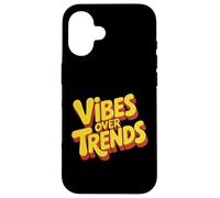 Vibes Over Trends Cultura Minimalista Amante dell'energia Custodia per iPhone 16