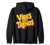 Vibes Over Trends Cultura Minimalista Amante dell'energia Felpa con Cappuccio