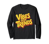 Vibes Over Trends Cultura Minimalista Amante dell'energia Maglia a Manica