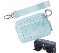 Vibhgtf Cartera Pequeña para Mujer - Monedero Con Tarjetero y Correa de Muñeca | Cartera Impermeabile Con Ventana ID para Mujeres y Chicas, Viaje, USO Diario, blu ghiaccio, descrizione,