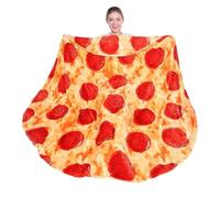 Vibhgtf Coperta morbida - Coperta avvolgente per pizza alla moda | Coperta confortevole a forma di pizza, coperta rotonda per pizza, coperte divertenti con cibo realistico per adulti e bambini