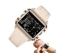 Vibhgtf Digital Watch for Men - 50m Waterproof Square Clock | Waterproof Watch with Backlight Countdown for Work Sports Outdoor Running Gym Cycling Hiking Camping Fishing