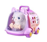Vibhgtf Game di per animali domestici per bambini | Giocattolo elettrico di peluche animale | Robot Dog Rabbit con bottiglia e pettine, gioco di imitazione educativa