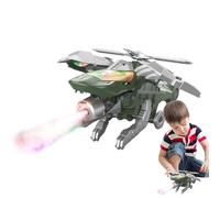 Vibhgtf Giocattolo trasformante - Combattente di dinosauro 2 in 1 con effetto spray, giocattolo educativo interattivo per bambini, materiale robusto per divertimento e creatività, regalo emozionante