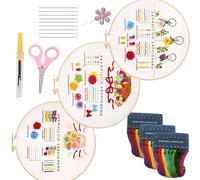 Vibhgtf Kit Bordado a Mano | Kit de Puntadas Estampado para Adultos | Incluye Bastidor, Tijeras, Enhebrador, Descosedor | Materiali de Manualidades DIY