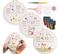 Vibhgtf Kit de Bordado para Principiantes | Kit de Bordado a Mano Estampado con Bastidor para Adultos | Suministros de Manualidades con Tijeras, Enhebrador, Descosedor para Hogar