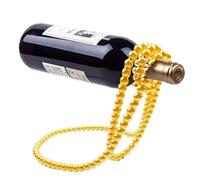 Vibhgtf Porta bottiglie di vino singolo, porta bottiglie di perle, decorazione da tavolo, da appendere e indipendente, regalo originale per gli amanti del vino, gold, vedi descrizione, Vedi
