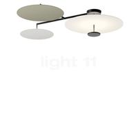 Vibia Flat Lampada da soffitto LED 3 fuochi, verde salvia/bianco sporco - 178 cm - DALI/1-10 V/Push