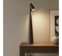 Vibia Lampada da tavolo a batteria a LED Africa, altezza 40 cm, marrone scuro Vibia